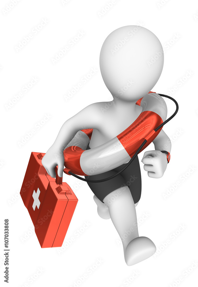 Φωτογραφία 3d rescuer with lifebuoy