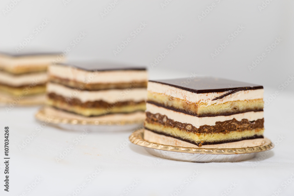 Tray with delicious cakes Tray with delicious cakes