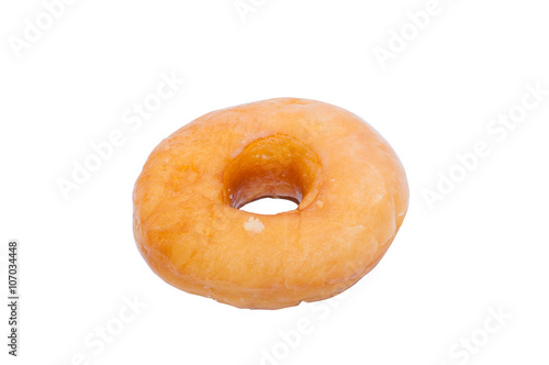 Glazed donuts on over white background