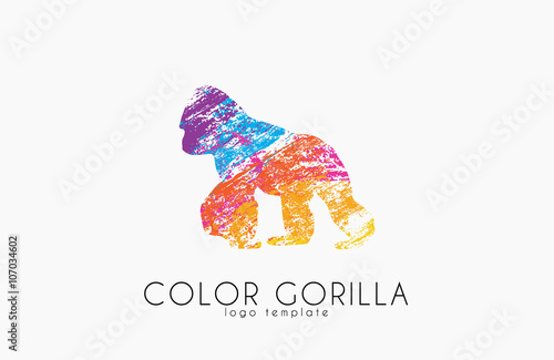 Gorilla. Gorilla logo. Color gorilla design. Creative logo