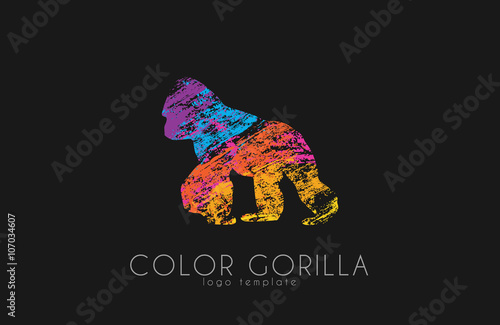 Gorilla. Gorilla logo. Color gorilla design. Creative logo