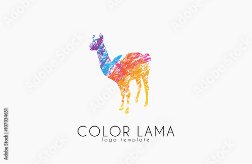 Lama logo. Color lama logo design. Creative logo