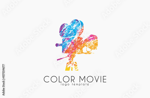 film camera logo. Movie camera. Creative logo. Movie logo