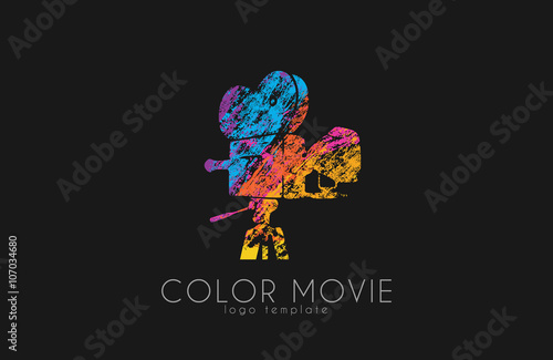 film camera logo. Movie camera. Creative logo. Movie logo