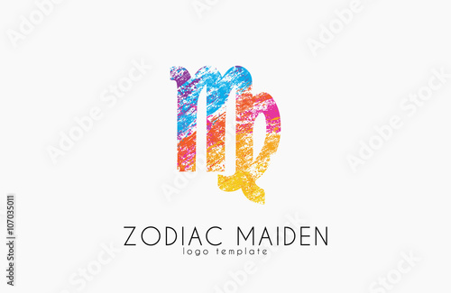 Zodiac maiden logo design. Maiden symbol logo. Creative logo