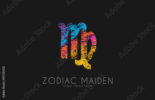 Zodiac maiden logo design. Maiden symbol logo. Creative logo