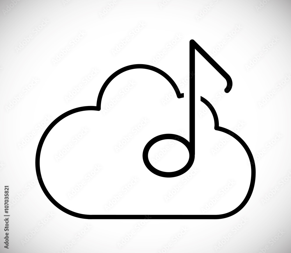 Music cloud design, vector illustration Music cloud design, vector illustration
