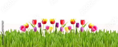 tulips with grass 