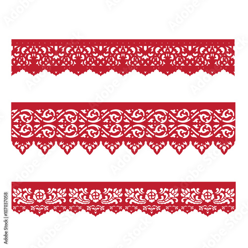 Stencil Line thai  - Thai traditional vector design  Lai Thai