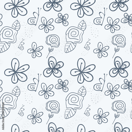 Seamless vector nature pattern background