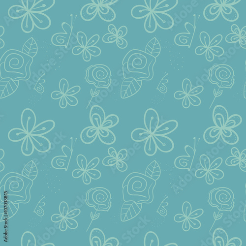 Seamless vector nature pattern background