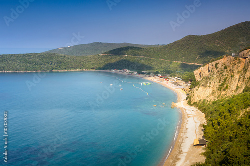 View of Jaz Beach near Budva, Montenegro.