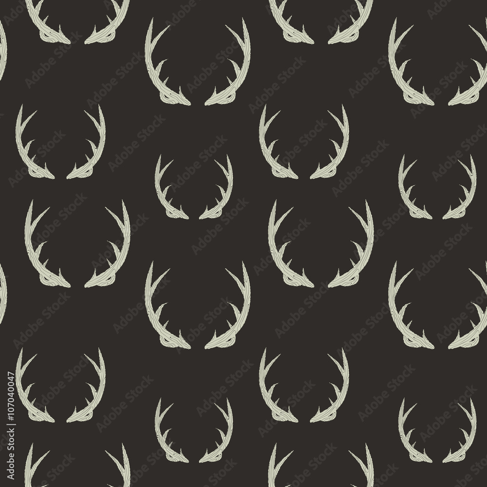 A seamless hand drawn set of antlers