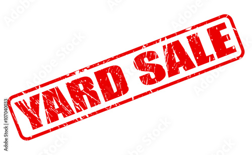 YARD SALE RED STAMP TEXT
