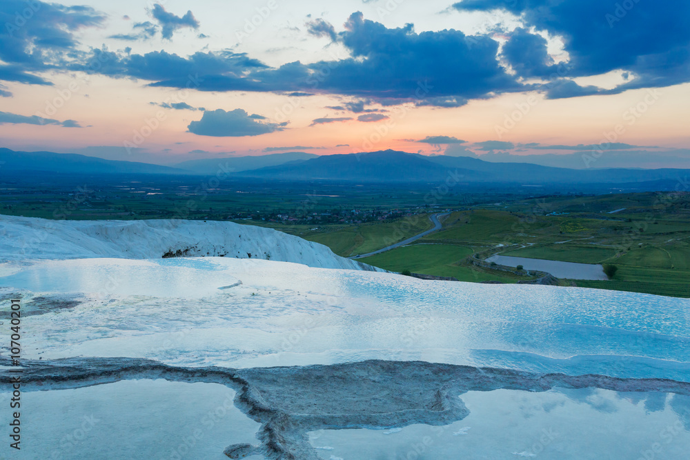 Travertine terrace Pamukkale Denizli Province Turkey Travertine terrace Pamukkale Denizli Province Turkey