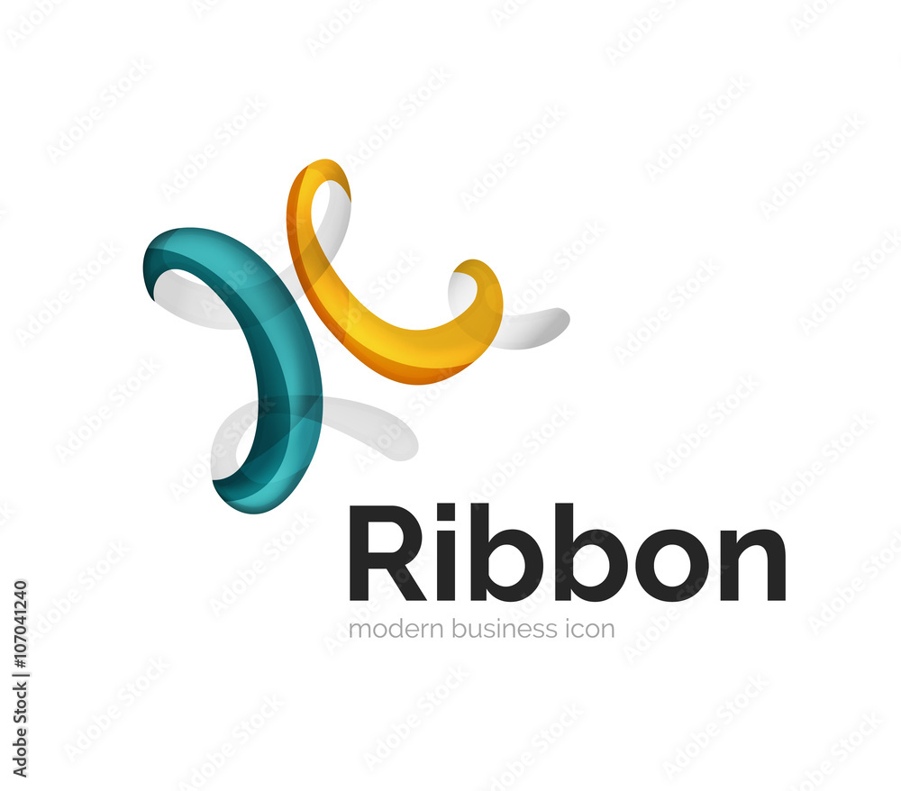 Modern vector ribbon logo Modern vector ribbon logo
