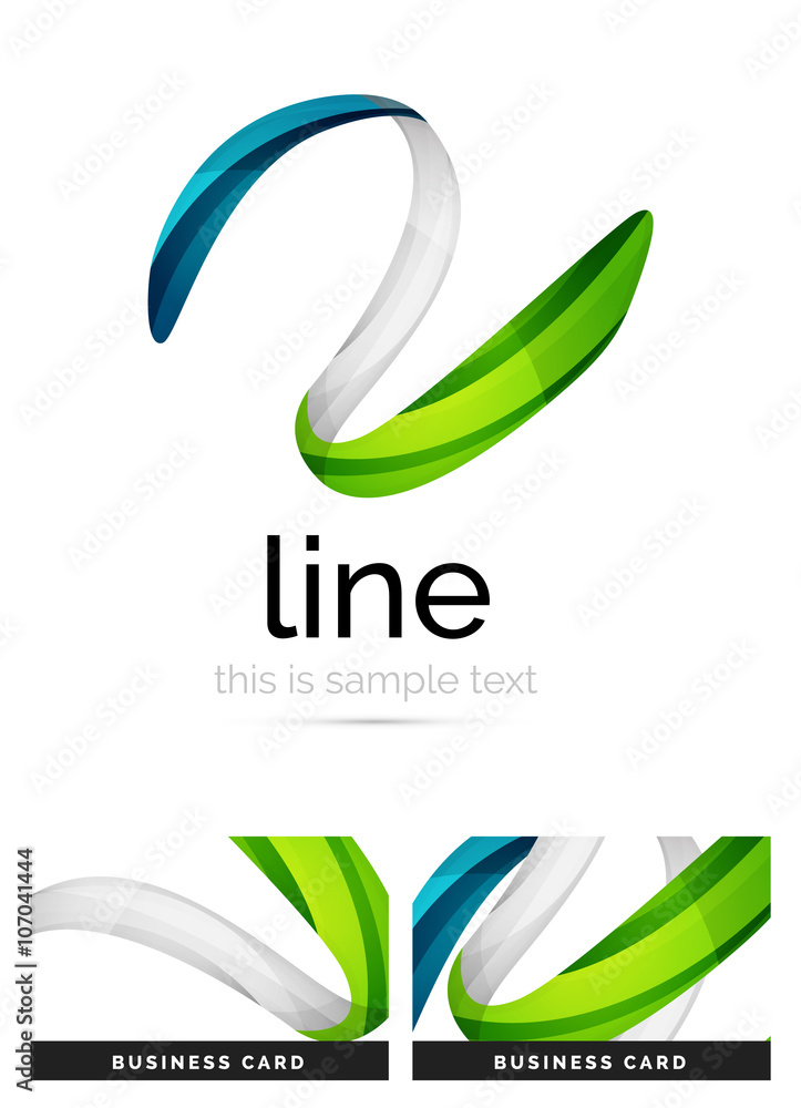 Fototapeta premium Swirl wavy ribbon, abstract concept
