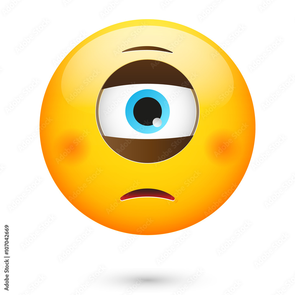 Cyclop emoticon. Isolated vector illustration on white background Cyclop emoticon. Isolated vector illustration on white background