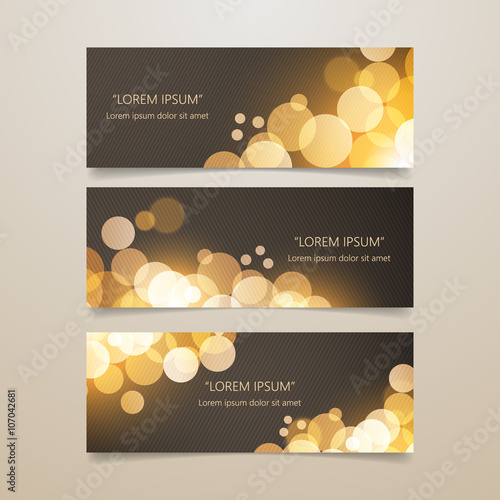 Vector header, banner set. Bokeh background with space for your text. Can be used on websites or flyers. EPS10