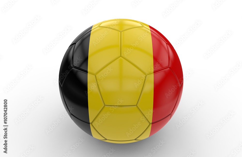 Soccer ball with belgian flag