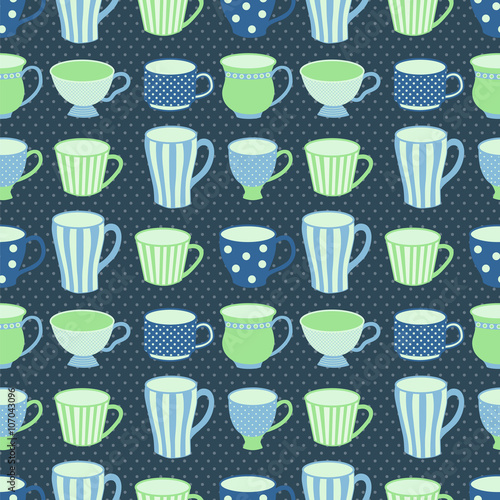 blue cups pattern