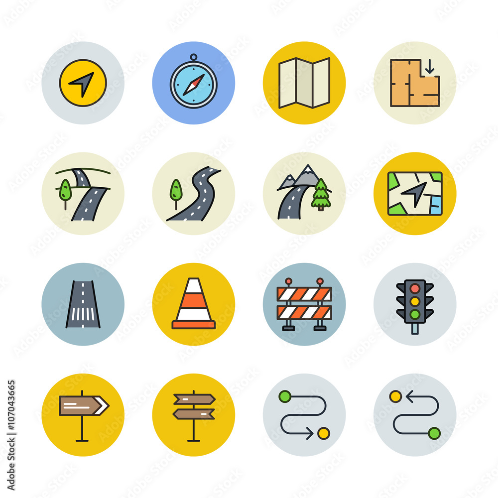 Fototapeta premium Maps and travel icons
