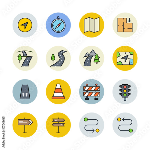 Maps and travel icons