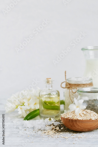 Natural ingredients for homemade facial and body mask (scrub)