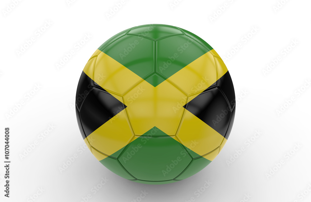 Soccer ball with jamaican flag