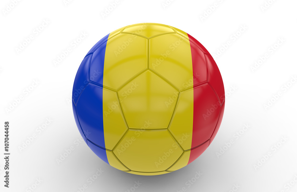 Soccer ball with romanian flag