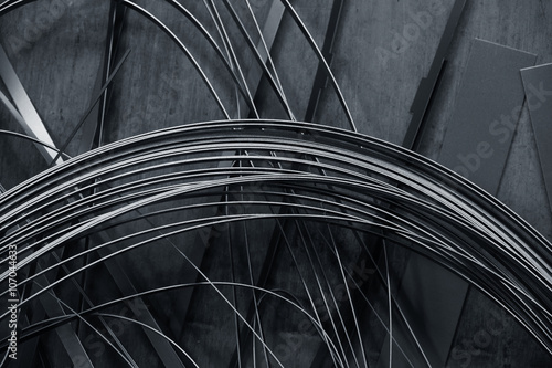 Abstract background made of thin metal strips