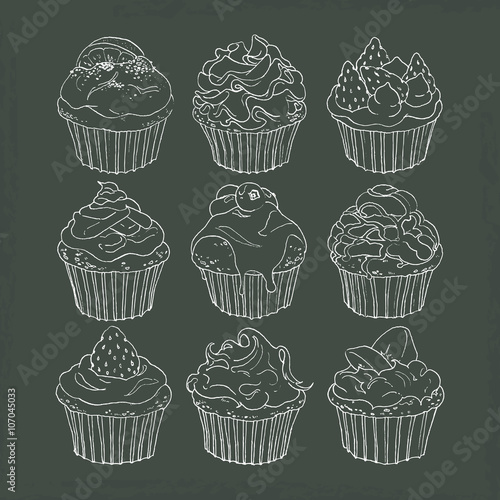 カップケーキ・黒板