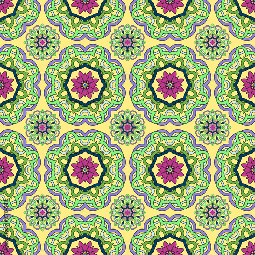 Seamless pattern from abstract elements in ethnic style