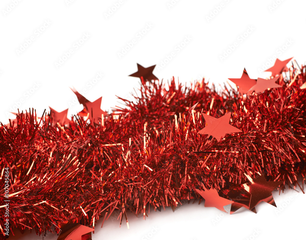 Naklejka premium Tinsel garland background composition