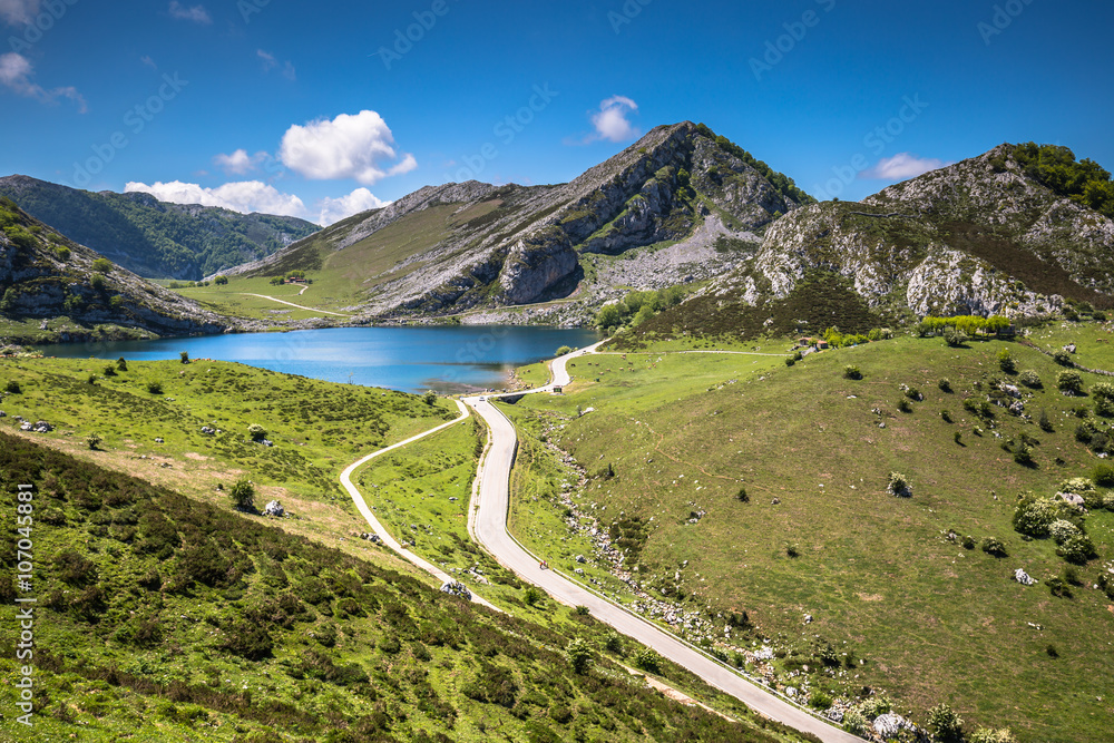 Lake Enol and mountain retreat, the famous lakes of Covadonga, A