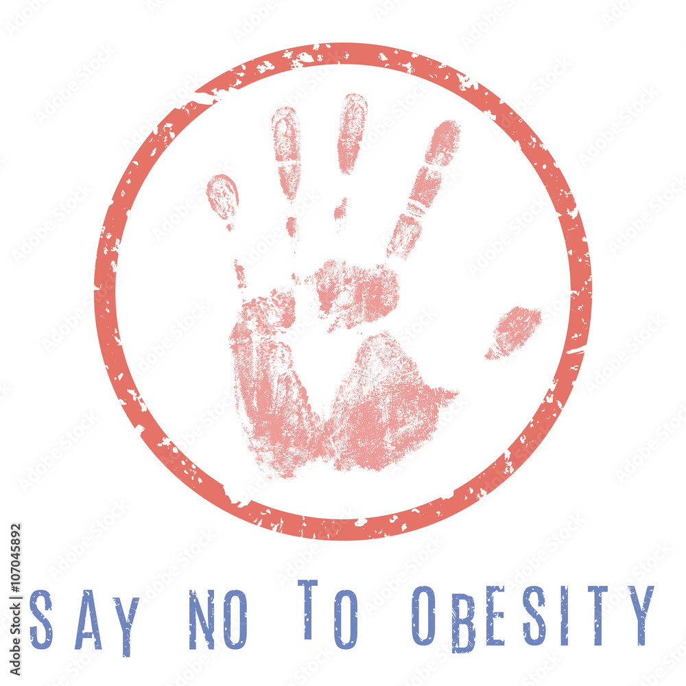say no to obesity sign say no to obesity sign