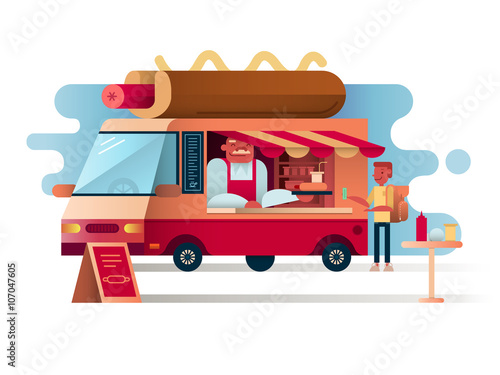 Cafe van hot dogs