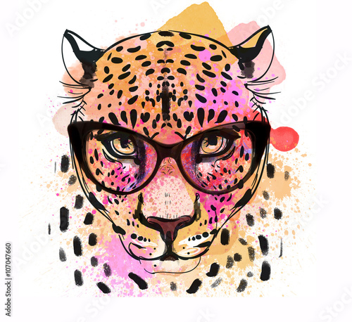guepard character colorful portrait