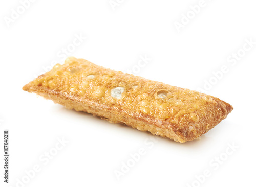 Oil fried crunchy pie isolated