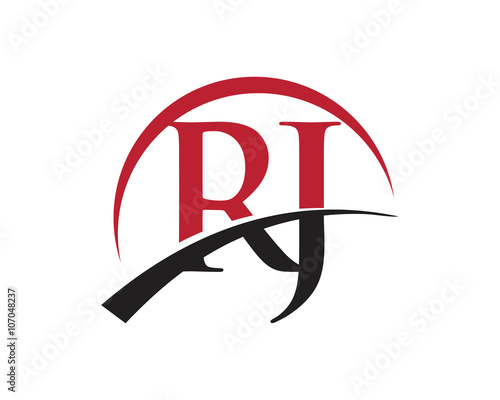 RJ red letter logo swoosh