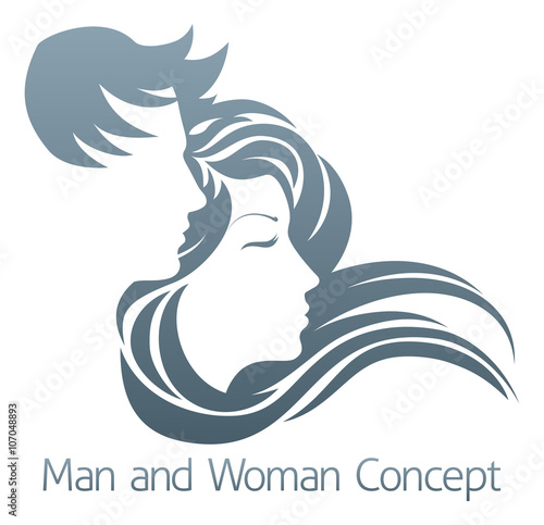 Man and Woman Profile Concept