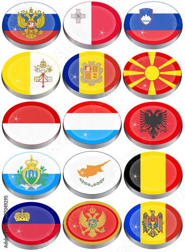 Set of icons. Flags of the Europe.   