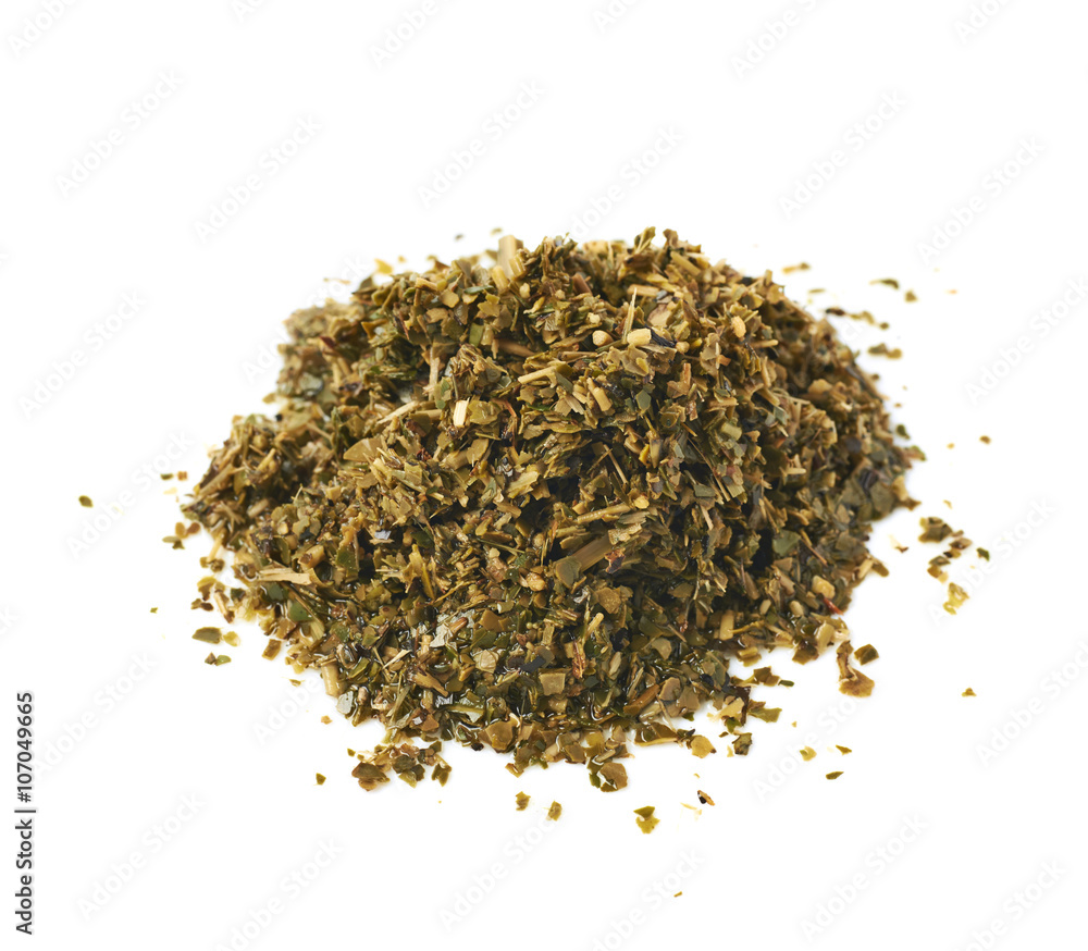 Pile of wet mate tea leaves Pile of wet mate tea leaves