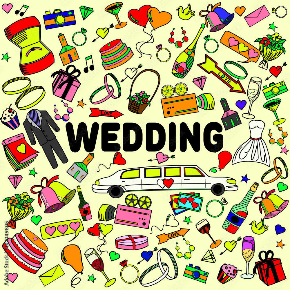 Wedding line art design vector illustration Wedding line art design vector illustration