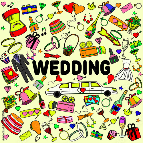 Wedding line art design vector illustration