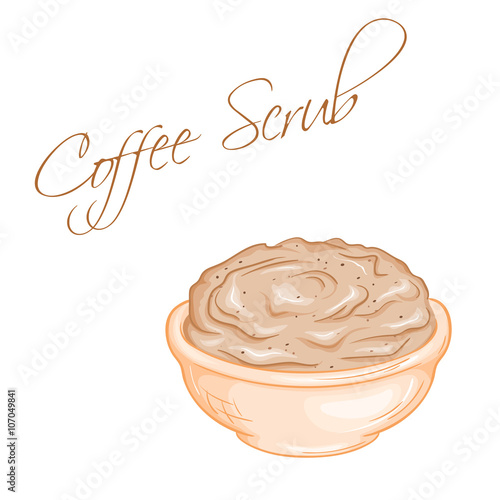 vector hand drawn illustration of isolated coffee body scrub