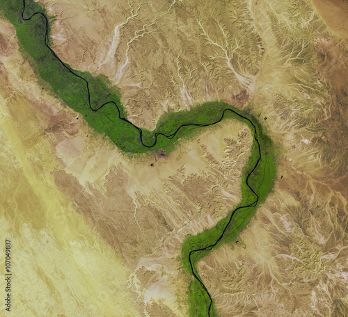 Fototapeta Naklejka Na Ścianę i Meble -  River Nile from Landsat satellite. Elements of this image furnished by NASA.