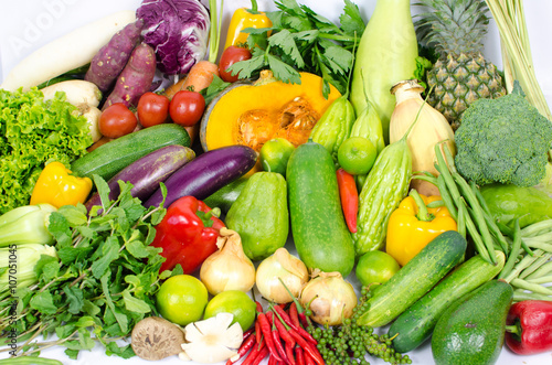 Asian vegetables background. Healthy eating