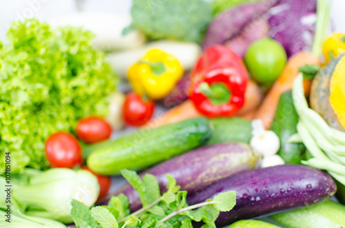 Many kinds of vegetable, blur style for background