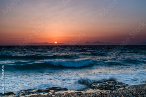 cold Aegean sunset